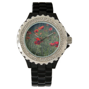 Mohnblumen Armbanduhr