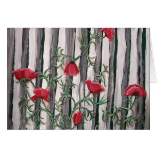 Mohnblumen auf einem Zaun