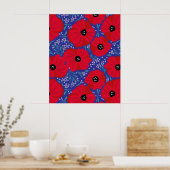 Mohnblumen auf lila handillustriert poster (Küche)