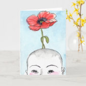 "Mohnblumen-Baby" Grußkarte, neues Baby Karte (Gelbe Blume)