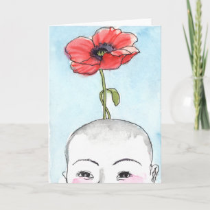 "Mohnblumen-Baby" Grußkarte, neues Baby Karte