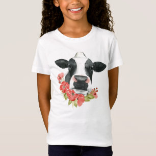 Mohnblumen-Bauernhof - Kuh mit Blumen T-Shirt