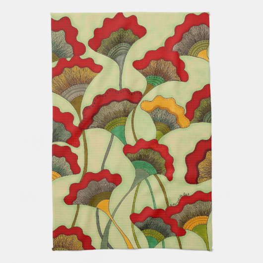 Mohnblumen - BaumwollGeschirrtuch Handtuch (Vertikal)