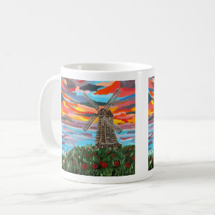Mohnblumen bei der Windmühle Malerei / Alfred Fox Kaffeetasse