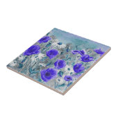"Mohnblumen-Blau-" Fliese (Seite)
