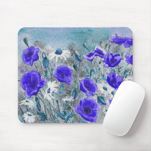 "Mohnblumen-Blau" Mousepad (Mit Mouse)
