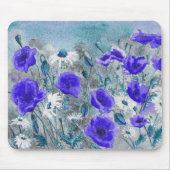 "Mohnblumen-Blau" Mousepad (Vorne)