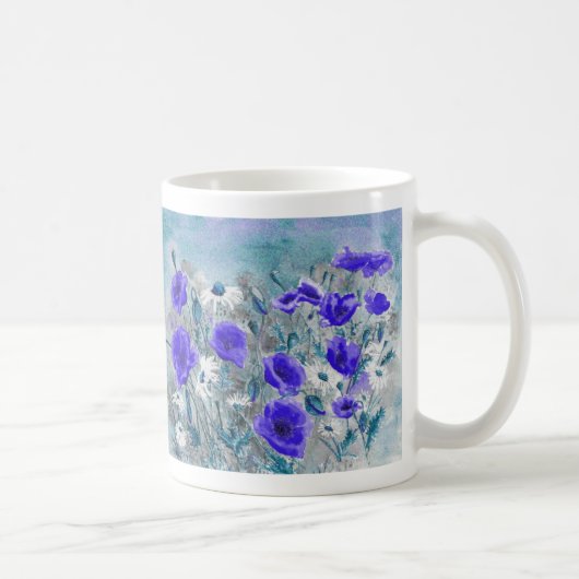 "Mohnblumen-Blau-" Tasse (Rechts)