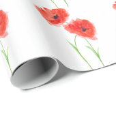Mohnblumen Blume Aquarellmohn Muster Chic Geschenkpapier (Rolleneckpunkt)