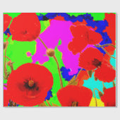 Mohnblumen Blume Farbenfrohe Helle Art Abstrakt Geschenkpapier (Flach)