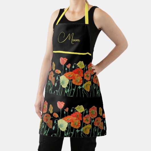 Mohnblumen Blume Mohnblume Wasserfarben Schürze (InSitu)