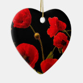 Mohnblumen Blume Rotes Schwarzes Wasser Blumenherz Keramik Ornament (Rechts)