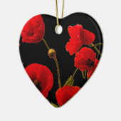 Mohnblumen Blume Rotes Schwarzes Wasser Blumenherz Keramik Ornament (Links)