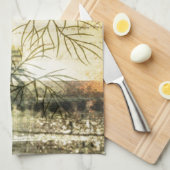 Mohnblumen-Blume Turms Paris Eiffel botanische Geschirrtuch (Viertel Falte)