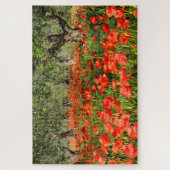 Mohnblumen Blume unter alten Olivenbäumen Puzzle (Vertikal)