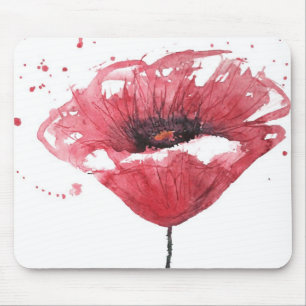 Mohnblumen-Blume, Watercolor Mousepad