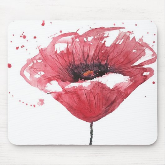 Mohnblumen-Blume, Watercolor Mousepad (Vorne)