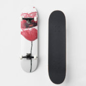 Mohnblumen-Blume, Watercolor Skateboard (Vorderseite)