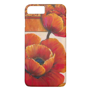 Mohnblumen-Blumen auf TAN und orange Hintergrund Case-Mate iPhone Hülle