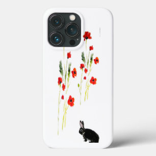 Mohnblumen-Blumen-Häschen-Kaninchen-Kunst Case-Mate iPhone Hülle