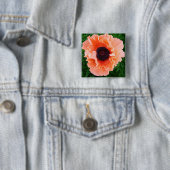 Mohnblumen-Blumen-Quadrat-Button Button (Beispiel)