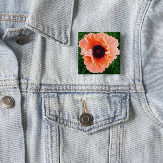 Mohnblumen-Blumen-Quadrat-Button Button (Beispiel)