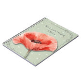 Mohnblumen-Blumennotizbuch | Wildblumen-Seelen-Jou Notizblock (Linke Seite)