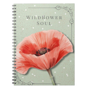 Mohnblumen-Blumennotizbuch   Wildblumen-Seelen-Jou Notizblock