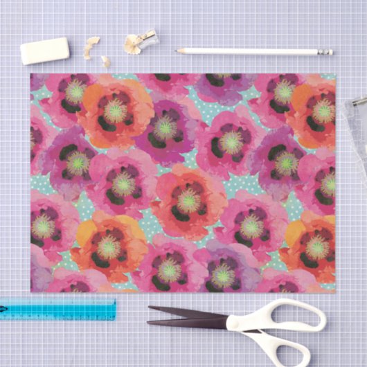 Mohnblumen-Blüten Seidenpapier (Handwerk)