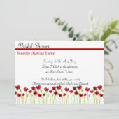 Mohnblumen-Brautparty-Einladung Einladung (Stehend Vorderseite)