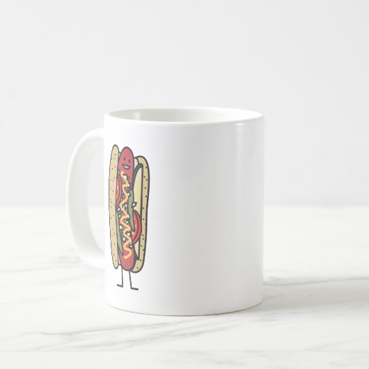 Mohnblumen-Brötchensenf des Chicago-Art-Würstchens Kaffeetasse (Vorderseite Links)