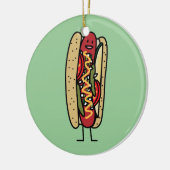 Mohnblumen-Brötchensenf des Chicago-Art-Würstchens Keramik Ornament (Links)