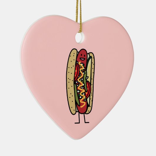 Mohnblumen-Brötchensenf des Chicago-Art-Würstchens Keramik Ornament (Rechts)