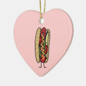 Mohnblumen-Brötchensenf des Chicago-Art-Würstchens Keramik Ornament (Links)