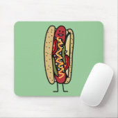 Mohnblumen-Brötchensenf des Chicago-Art-Würstchens Mousepad (Mit Mouse)