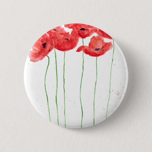 Mohnblumen Button (Vorderseite)