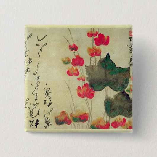 Mohnblumen Button (Vorderseite)