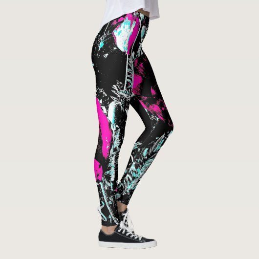 Mohnblumen dunkel leggings (Rechts)