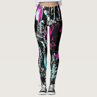 Mohnblumen dunkel leggings