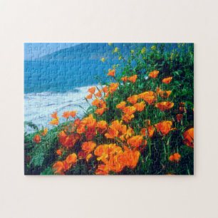 Mohnblumen entlang der Pazifikküste bei Big Sur Puzzle