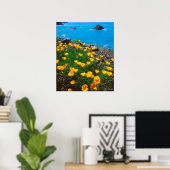 Mohnblumen entlang der Pazifikküste Poster (Heimbüro)
