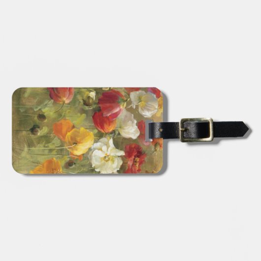 Mohnblumen-Feld Gepäckanhänger (Vorderseite horizontal)