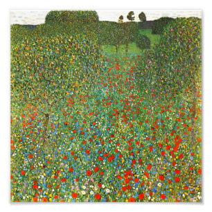 Mohnblumen-Feld Gustav Klimt Fotodruck