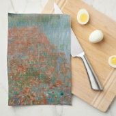 Mohnblumen-Feld in einem hohlen nahen Giverny Geschirrtuch (Viertel Falte)