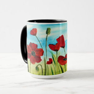 Mohnblumen-Feld-Kaffee-Tasse Tasse