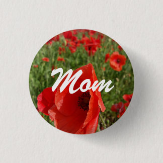 Mohnblumen-Feld-Mama-Knopf Button