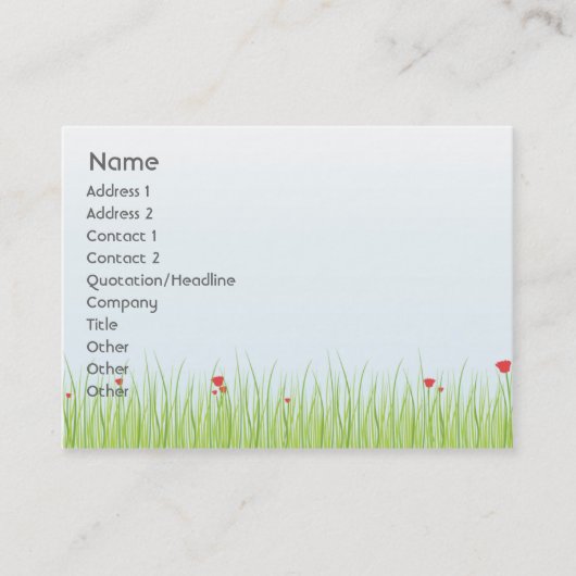 Mohnblumen-Feld - mollig Visitenkarte (Vorderseite)