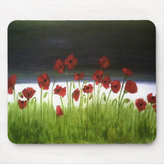 Mohnblumen-Feld Mousepad (Vorne)