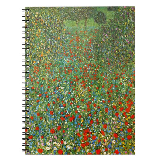 Mohnblumen-Feld-Notizbuch Gustav Klimt Notizblock (Vorderseite)