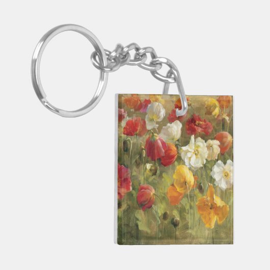 Mohnblumen-Feld Schlüsselanhänger (Vorderseite links)